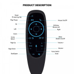 G10s Pro BT Smart Voice kaugjuhtimispult 2.4G Bluetooth 5.0 juhtmevaba &otilde;huhiir 6 teljega g&uuml;roskoop Ir &otilde;ppe, &uuml;hildub Android TV Boxiga