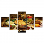 Kodukaunistus Maalimine Moodne seinakunst Raam Restoran K&ouml;&ouml;k Modulaarsed plakatid Pildid 5 t&uuml;kki S&ouml;&ouml;k ja jook HD Prinditud l&otilde;uend Ilma raamita 20x35cm*2 20x45cm*2 20x55cm*1