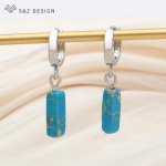 Armsad sinised ristk&uuml;likukujulised kivist tilgak&otilde;rvar&otilde;ngad naistele t&uuml;drukute peo moeehted Elegantne roosikuldne k&otilde;rvatropi kingitus