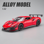 1/32 Scale 488 Diecast automudeli m&auml;nguasi, tagasit&otilde;mmatav m&auml;nguasi koos heli ja valgusega lastele v&auml;ikelastele poistele t&uuml;drukutele m&otilde;eldud kingituste kollektsioon 1/32-16.5x6.5x4cm punane