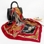 Kvaliteetsed luksuslikud siidist sallid peapael Sallid kaelasall naistele kett siidist sall naiste dekoratiivne sall 90*90cm