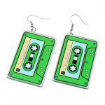 1 paar Vintage Zebra Print Magnetlint konksuga k&otilde;rvar&otilde;ngad 1980ndate akr&uuml;&uuml;list retrokassett Crush v&auml;rvilised rippuvad k&otilde;rvar&otilde;ngad ehted kingitus E