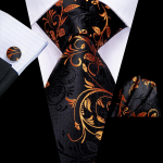 Hi-Tie meeste siidist lips Classic Rose Red Necktie taskur&auml;tiku mansetin&ouml;&ouml;pide komplekt N-3338