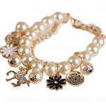 Horse Flower Charm naiste k&auml;ev&otilde;ru Faux Pearl Party Bangle King Jewelry