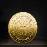 Bitcoini metallist m&auml;lestusm&uuml;ntide filifail Ribo virtuaalse m&uuml;ndikogu m&auml;lestuseks digitaalne suveniir 40*3 kuld