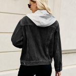 Naiste riided Uus Slim Fit pestud l&uuml;hike teksajakk Jope jakk Top trend XL