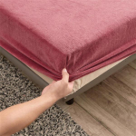Soojad ja paksud elastsed liibuvad linad Reguleeritav flanellist talvemadratsi kate Sametine voodipesu, 150/180/200 mitu suurust 180x200 cm Only Sheet Heleroosa