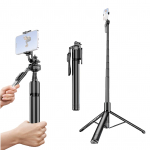 79,5-tolline multifunktsionaalne Selfie Stick kaasaskantav gimbali stabilisaator alumiiniumsulamist teleskoopiga must