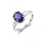 100% naturaalne ioliidi v&auml;&auml;riskivist naiste s&otilde;rmus Moekas 925 h&otilde;bedast pakkumine, kihlus ja peod peen ehe kingitus US RING SIZE 7# sinine