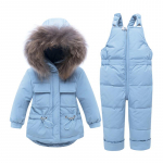 Talve sulejope Laste kombinesoonid t&uuml;drukutele Riided Baby Snowsuit Lapsed Poiss Parka Mantel v&auml;ikelapse komplekt 100cm helesinine v&auml;rv