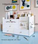 Kodumajapidamises kasutatav mitmekihiline ehtekarp Suure mahutavusega kosmeetikapeegli hoiukarbi sahtel t&ouml;&ouml;laud koos peegelkosmeetika hoiukastiga