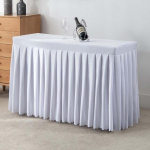 Ristk&uuml;likukujuline laudlina Konverentsi n&auml;ituse &uuml;hev&auml;rviline lauakate Elegantne lau&auml;&auml;ris pulmapeo laua kontori kaunistamiseks 120x40x75cm valge