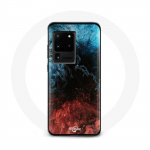 &Uuml;mbris Samsung Galaxy S20 Ultra abstraktse tekstuuriga taustaga punane must sinine