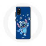 Coque pour Oppo A16 Stitch neige No&euml;l bleu