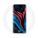 &Uuml;mbris Samsung Galaxy A8 Plus abstraktse tekstuuriga sinine must punane