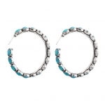 Vintage t&uuml;rkiissinine r&otilde;ngask&otilde;rvar&otilde;ngad Boho Style Circle Statement K&otilde;rvar&otilde;ngad Elegantsed plaaditud ehted naistele sinine