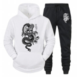 Black Dragon Print vabaaja fliisist naiste dressipluus dressikomplekt kapuuts + p&uuml;ksid kevad spordir&otilde;ivad kodu t&auml;navar&otilde;ivad S