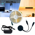 12 V COB LED-ribavalgusti dimmerdatava l&auml;bitungiva puidupeegliga akr&uuml;&uuml;list juhtmevaba k&auml;sitsi p&uuml;hkimisanduri l&uuml;liti kapik&ouml;&ouml;gi jaoks EU Plug 0.5M lahe valge v&auml;rv