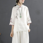 Naiste s&auml;rgid Hiina stiilis tikandid Traditsiooniline temper Esteetika Isiklik Vintage Baggy Gentle XXXXL valge