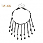 Gothic Choker kaelakee Kerged prantsuse kristallist tutiga metallist kaelakeed reguleeritava pikkusega naistele must
