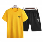 Suvine l&uuml;hikeste varrukatega spordi&uuml;likond meeste &uuml;likond Korea Slim Trend kaheosaline vabaaja spordi&uuml;likond XXXXL valge