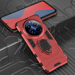 KEYSION P&otilde;rutuskindel soomus&uuml;mbris Realme 12+ 5G 12 Pro silikoon+PC metallist r&otilde;ngasaluse hoidiku telefoni kate OPPO Realme 12 Pro+5G jaoks for Realme12ProPlus 5G punane