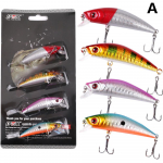 4tk 9CM/3,54tolline 6,9g/0,234 FTK 4Colors Wobbler Minnow Fishing Lure Bionic Bass Pike Bait 9CM/3.54inch-1#