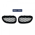 Paar v&otilde;idus&otilde;iduv&otilde;re Teemantneeruv&otilde;re BMW E60 E61 550i 535i M5 2004-2009 esikaitseraua v&otilde;rede Meteor Style v&otilde;rede jaoks Black and Silver