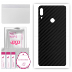 apgo Protective Skin Sticker for the back compatible with Lenovo K5 Pro, Wrap Film, Foil, Vinyl - Pattern Carbon Black