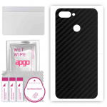 apgo Protective Skin Sticker for the back compatible with Oppo A11k, Wrap Film, Foil, Vinyl - Pattern Carbon Black