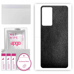 apgo Protective Skin Sticker for the back compatible with Oppo F21s Pro, Wrap Film, Foil, Vinyl - Pattern Black Leather