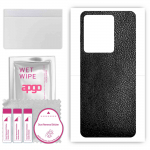 apgo Protective Skin Sticker for the back compatible with Infinix GT 10 Pro, Wrap Film, Foil, Vinyl - Pattern Black Leather