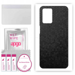 apgo Protective Skin Sticker for the back compatible with Realme Narzo 30 5G, Wrap Film, Foil, Vinyl - Pattern Black Honeycomb
