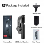 2022 Uus Gimbal Stabilisaator Telefonile Automaatne Tasakaal Selfie Stick Statiiv Bluetooth Kaugjuhtimispuldiga Nutitelefoni Gopro Kaamera jaoks 68.5*39.5*190mm must