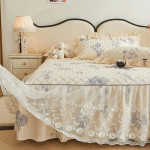 puuvillane topeltpael Magamistuba lilledega voodi seelik Korea libisemiskindel tolmukindel voodikate &otilde;pilastele voodipesu &Uuml;hekohaline topeltmadratsi kaitse 1pc Skirt 150x200cm