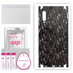 apgo Protective Skin Sticker for the back+sides compatible with Samsung Galaxy A70, Full Wrap Film, Foil, Vinyl - Pattern Carbon Black Pixel
