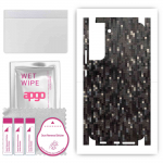 apgo Protective Skin Sticker for the back+sides compatible with Samsung Galaxy S22 Plus, Full Wrap Film, Foil, Vinyl - Pattern Carbon Black Pixel