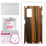 apgo Protective Skin Sticker for the back+sides compatible with Realme 9i, Full Wrap Film, Foil, Vinyl - Pattern Tigerwood