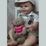 24'' 60 cm suur Kodi Reborn v&auml;ikelapse nukk, pehme puutega riidest keha lihav vasts&uuml;ndinud nukk k&auml;sitsi valmistatud juurtega juustega 3D-v&auml;rvitud nahaga realistlikud beebinukud lastele 60cm