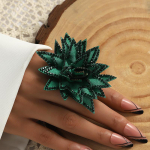 Uued luksuslikud suurte lilledega s&otilde;rmused naistele Liialdatud Statement ehted kristallist s&otilde;rmes&otilde;rmused pruudi pulmapeo ehted Anel Kingitused resizable