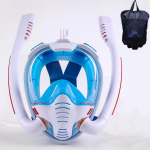 Snorgeldamismask Kahe toruga silikoonist t&auml;iskuiv sukeldumismask t&auml;iskasvanutele m&otilde;eldud ujumismask sukeldumisprillid iseseisev veealune hingamine L/XL