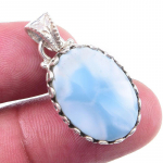 Natural Republic Larimar Gemstone 925 Tahke Sterling H&otilde;bedast Kingitus Ripats 1 V3I11