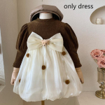 T&uuml;drukute vibukleit S&uuml;gistalvine laste v&otilde;ltsitud 2-osaline pikkade varrukatega sametist paks beebidele kootud t&uuml;llkleidid lastele vanuses 2 kuni 8 aastat 2T punane