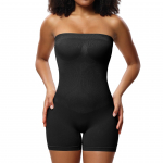 Olkaimeta vormiv kehakost&uuml;&uuml;m naistele Tummy Control Full Body Shaper Reie saledamad l&uuml;hikesed p&uuml;ksid &Otilde;mblusteta Bodycon Camisoles Trikoop&uuml;ksid Tankid S must