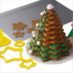 6 tk/komplektid J&otilde;ulupuu k&uuml;psiste l&otilde;ikurid vormi t&auml;hed kuju fondant koogi k&uuml;psisevormid 3D kookide kaunistamise t&ouml;&ouml;riistad 6PCS