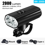 SoRideri jalgrattavalgusti BR 2000 AI 1200 luumenit suure heledusega multifunktsionaalne IP6 maantee MTB jalgrattas&otilde;idu ohutus esituled BR-2000 Headlight