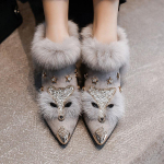 Talvised uued polsterdatud Fox Head Lazy Hairy Kingad Naiste paksud l&uuml;hikeste saabastega 35