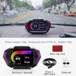 P24 auto OBD peaekraani HUD pardaarvuti digitaalne spidomeeter veetemperatuuri k&uuml;tusem&otilde;&otilde;tur GPS s&otilde;iduki kiiruse gradient