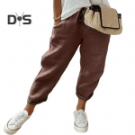 Naiste vabaaja p&uuml;ksid &uuml;hev&auml;rvilised lahtised pikad p&uuml;ksid elastse v&ouml;&ouml;kohaga reguleeritava n&ouml;&ouml;riga p&uuml;ksid taskutega M veinipunane v&auml;rv