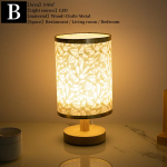 P&otilde;hjamaade minimalistlikus stiilis kangast v&auml;ike raamatulamp Nostalgiline jaapani lauakujundusega lamp Elutoa voodipoolne puidust LED-laualamp Warm White